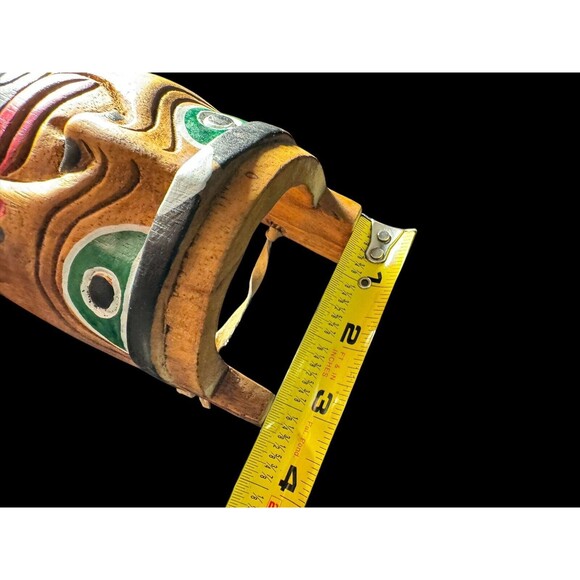 Vintage Handmade and Hand Painted Tribal Mask Native Art wall decor - Picture 6 of 10